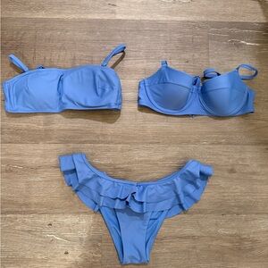 Aerie Blue Ruffle Bikini Set